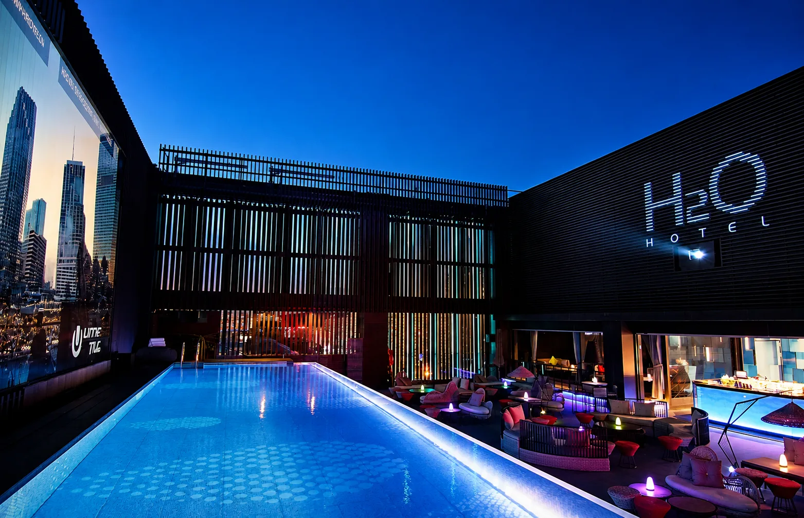 Marini's On 57 rooftop at night